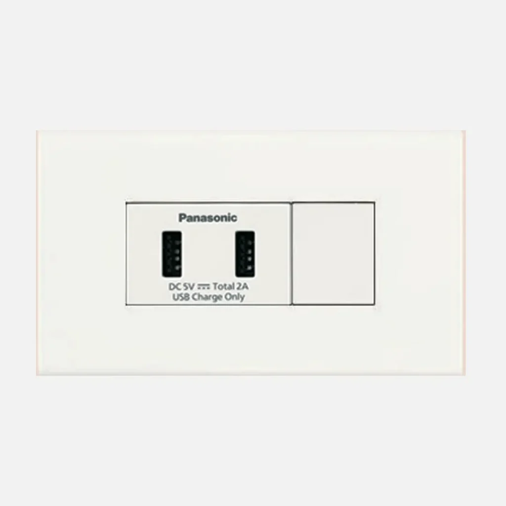 Full Color Wide Series Accessories 1-Gang 3-Device 2-port USB